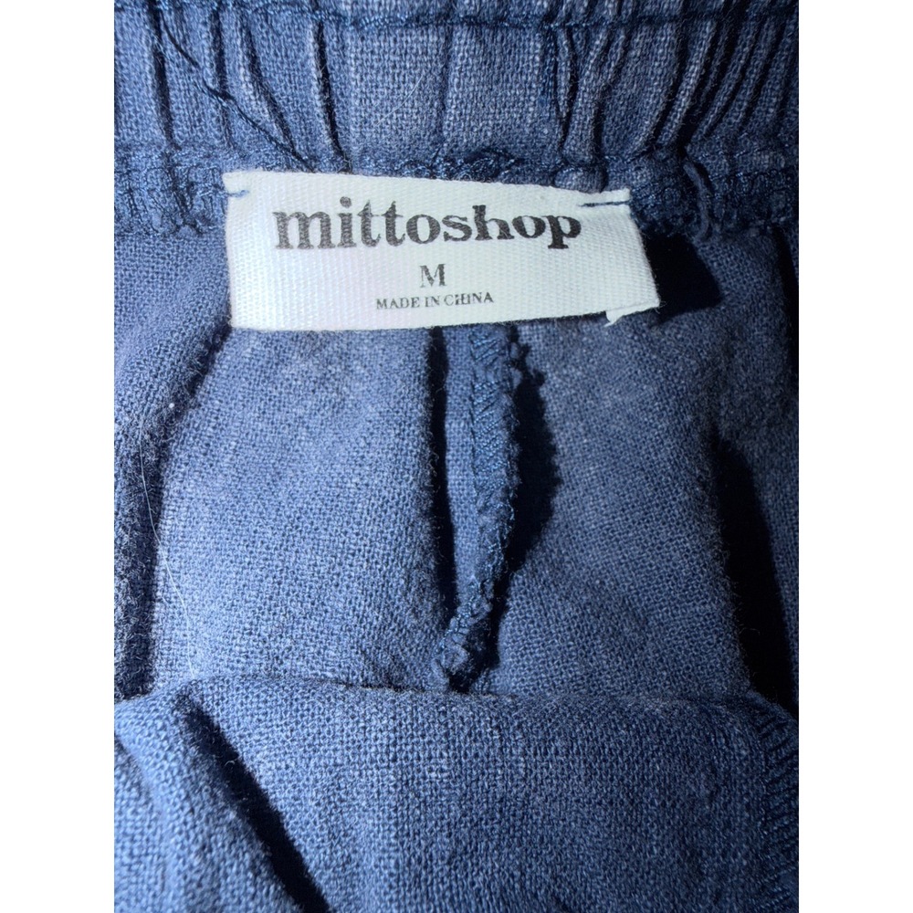 Mittoshop Womens Blue Ruffle Hem Wide Leg Cotton Pants Medium NWT - Picture 5 of 7